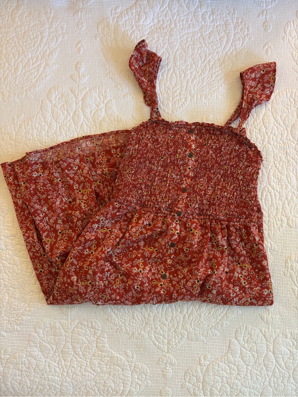Wonderly Rust Floral Smocked Cami